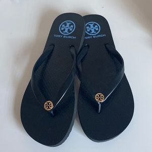 NEW! Tory Burch Black Flip Flops